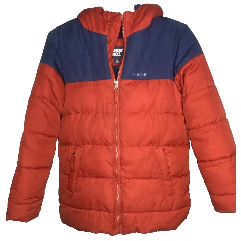 Lands' End Sherpa Insulated Coat Jacket Size M (10/12) Kids Windproof‎ outdoor